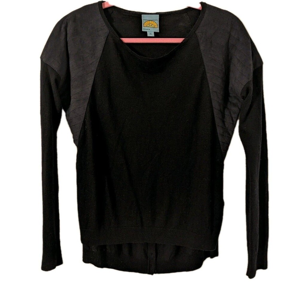 C&C CALIFORNIA Woman's Black Thin Wool Cashmere Blend Sweater Size S